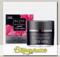 Крем для лица мужской Антивозрастной с Розовой водой Rose of Bulgaria for Men, 50 мл