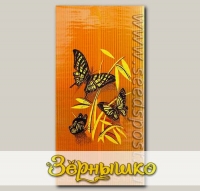 Обогреватель инфракрасный настенный Бабочки желтые на оранжевом